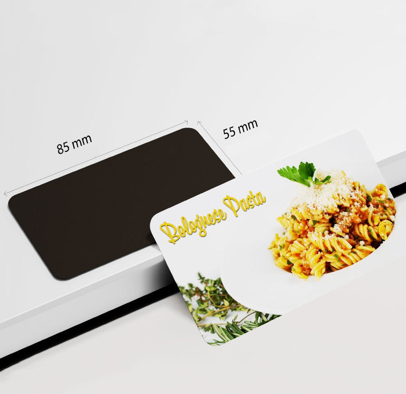 dhcrafts Rectangular Rubber Fridge Magnet Multicolor Food Bolognese Pasta D2 Rectangular Design Pack of 1 (8.6cm x 5.4cm)